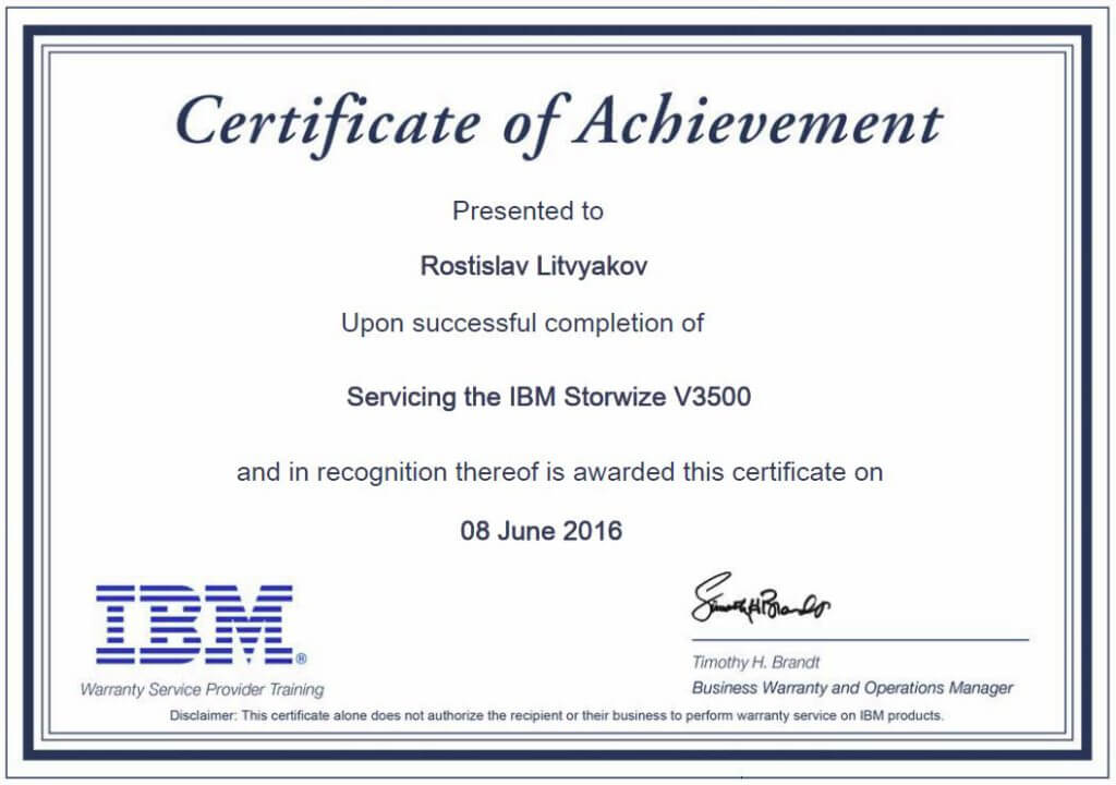 IBM Servicing Storwize V3500