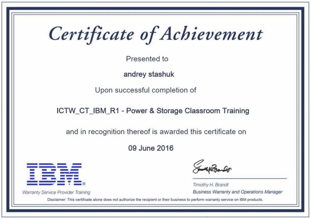 IBM Power & Storage Classroom Training
